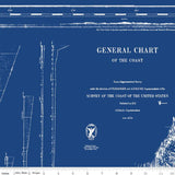 Nautical Chart Panel Blue // Nautical