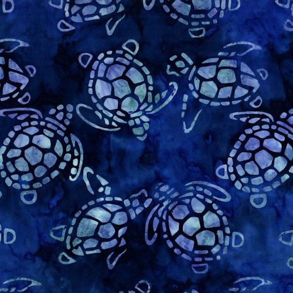 Sea Turtle Batik in Blue // Batiks