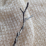 Twig & Tiny Twig, Shawl Stick | White Bronze