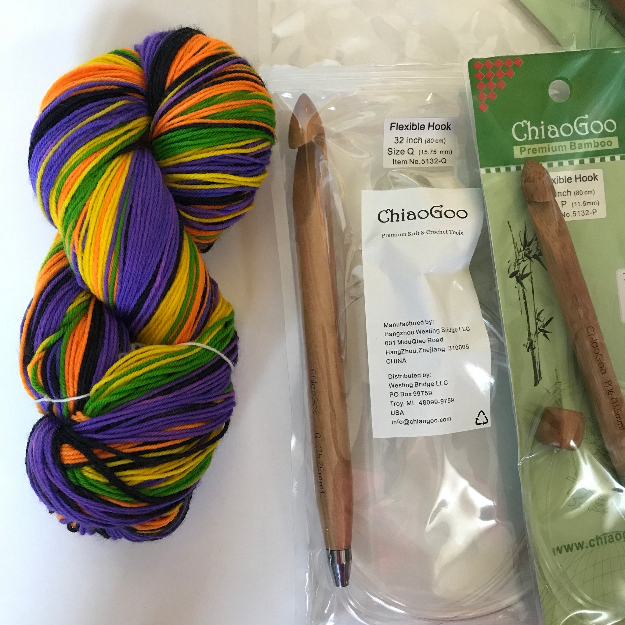 Big Chiaogoo Jumbo Bamboo Crochet Hook for Chunky Big Yarn
