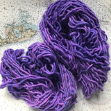 Sea Urchin | Super Bulky Merino Purple Blue Violet Pink Semi Solid Tonal / Single 1-ply wool nylon / Indie Hand Dyed Ready to Ship
