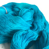 Tropical Water | Lace Merino Turquoise Aqua Blue Ocean Caribbean Bright Vacation Semi Solid Tonal Single 1-ply wool / Indie Hand Dyed
