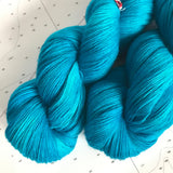 Tropical Water | Lace Merino Turquoise Aqua Blue Ocean Caribbean Bright Vacation Semi Solid Tonal Single 1-ply wool / Indie Hand Dyed