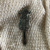 Baroque Beetle Shawl Pin Clasp | White Brass