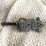 Baroque Beetle Shawl Pin Clasp | White Brass