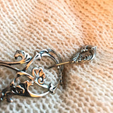 Passion Flower Shawl Pin Stick & Ring | White Brass