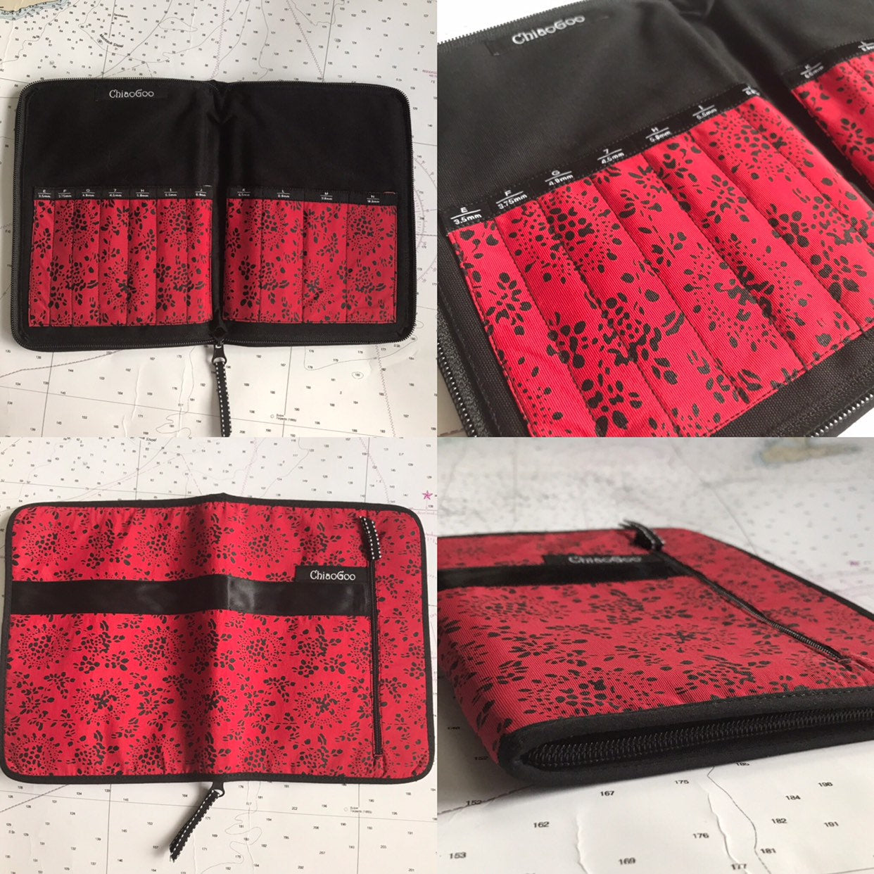 Knitting Needle Storage Bag Empty with Zipper Crochet Hooks